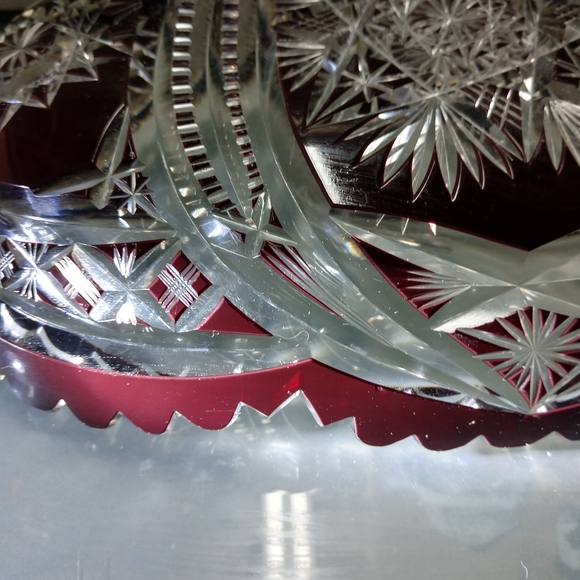 Vtg bohemian crystal oblong dish - Picture 6 of 13